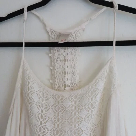 Mossimo | Size XL | White Cream Crochet Lace Boho Whimsy Sleeveless Mini Dress - Picture 3 of 9
